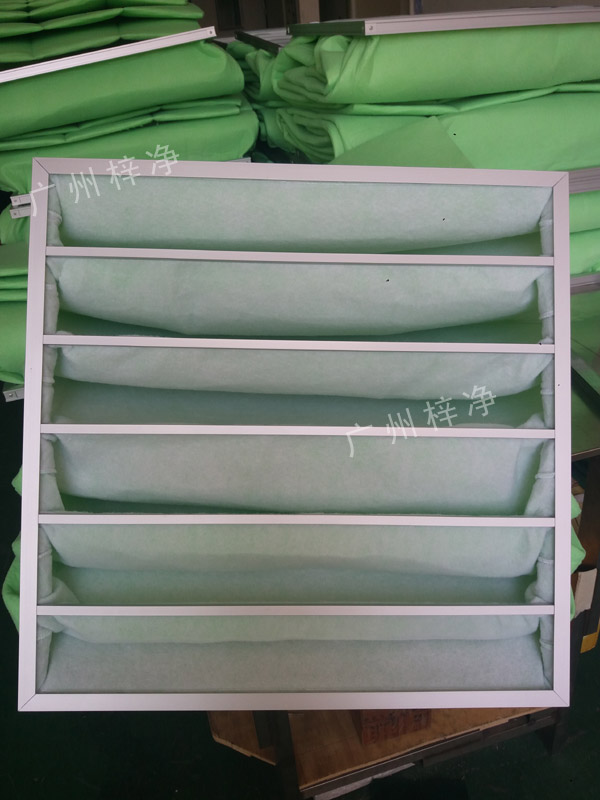 過濾棉袋式初效過濾器采用G4等級過濾棉制作,過濾精度為5um。